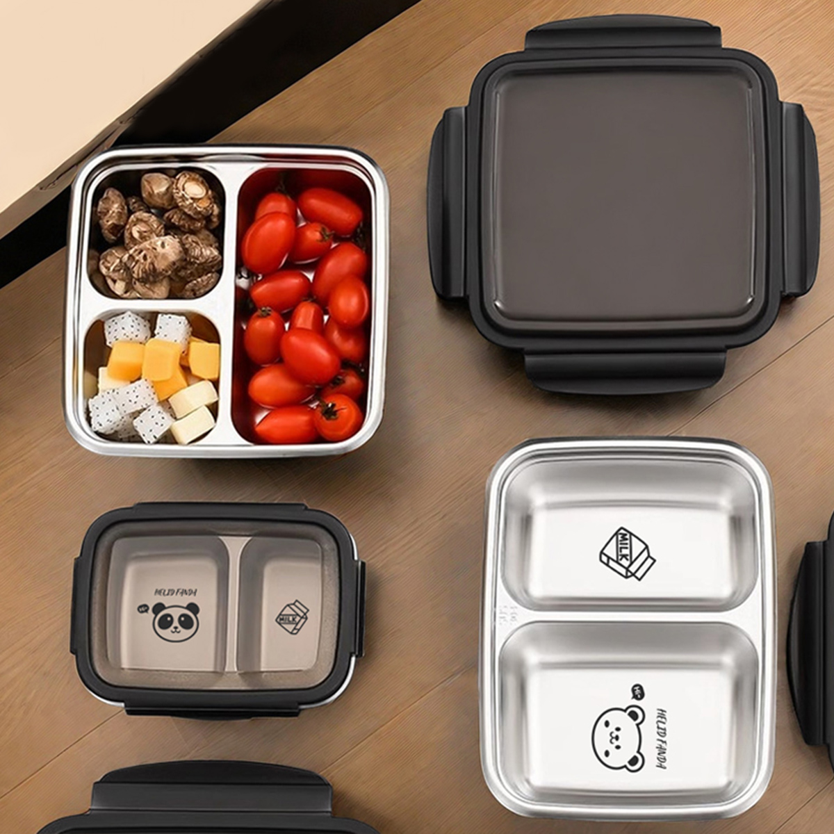 Food Storage Box Large - WORTHBUY 2/3 그리드 304 스테인레스 스틸