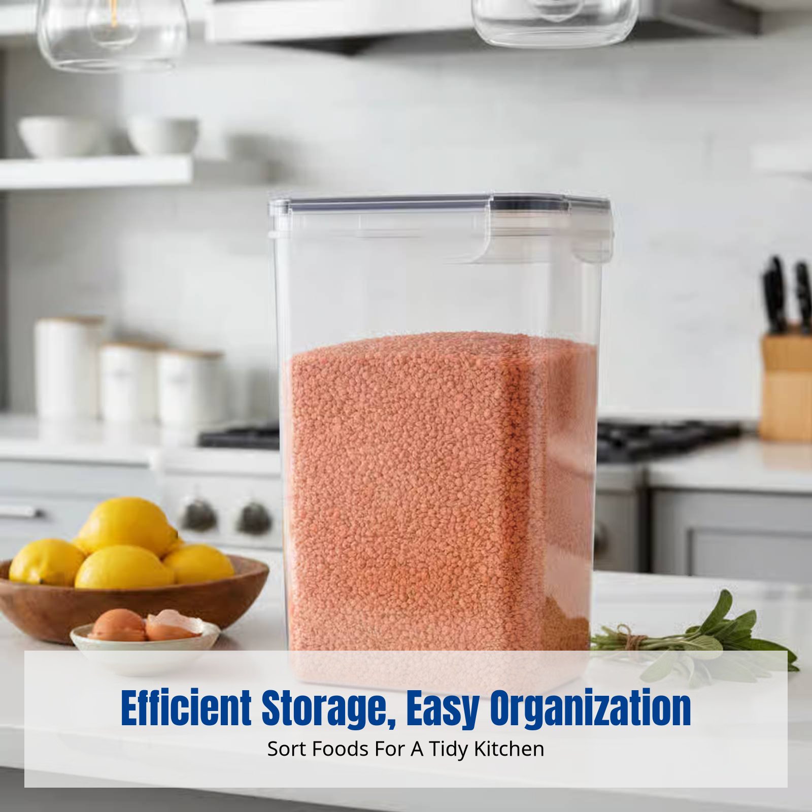 Food Storage Stackable Containers - 밀폐 식품 보관 용기 세트, 대용량,