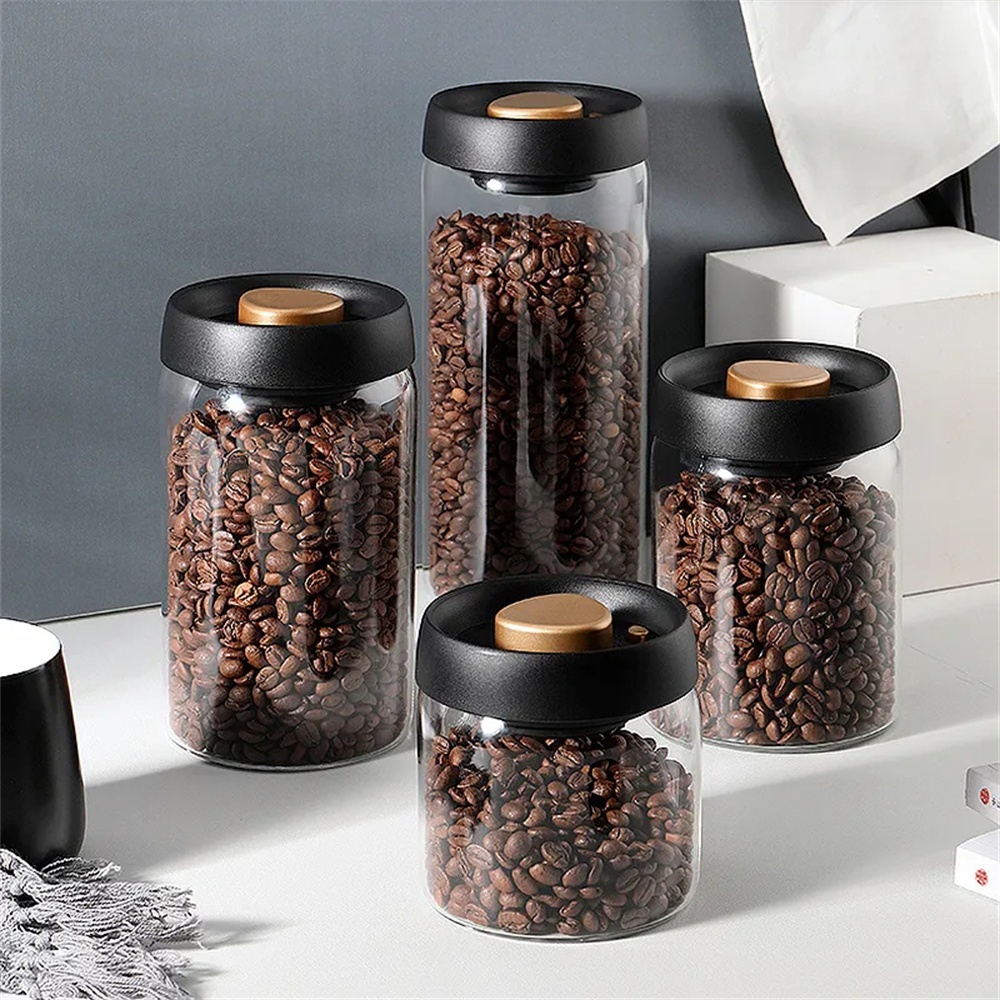 Glass Meal Prep Container - 1팩 커피빈 보관 용기, 밀폐형 뚜껑,