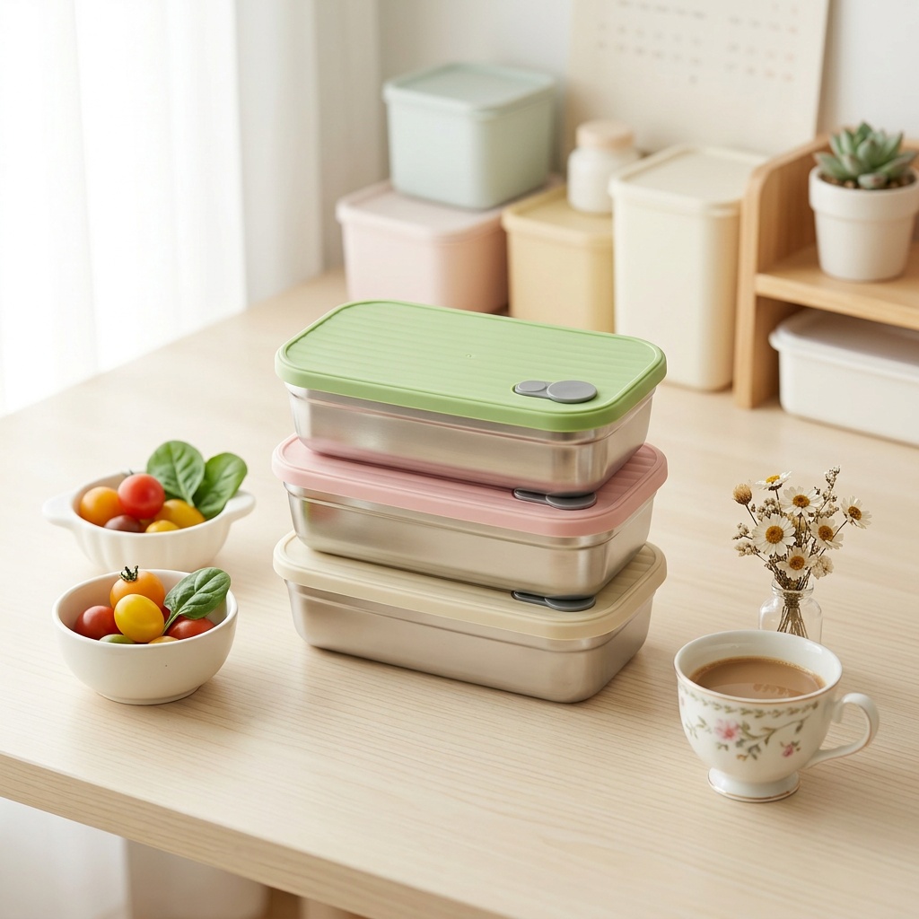 Food Storage Stackable Containers - 스테인리스 스틸 도시락 금속 도시락 전자레인지용