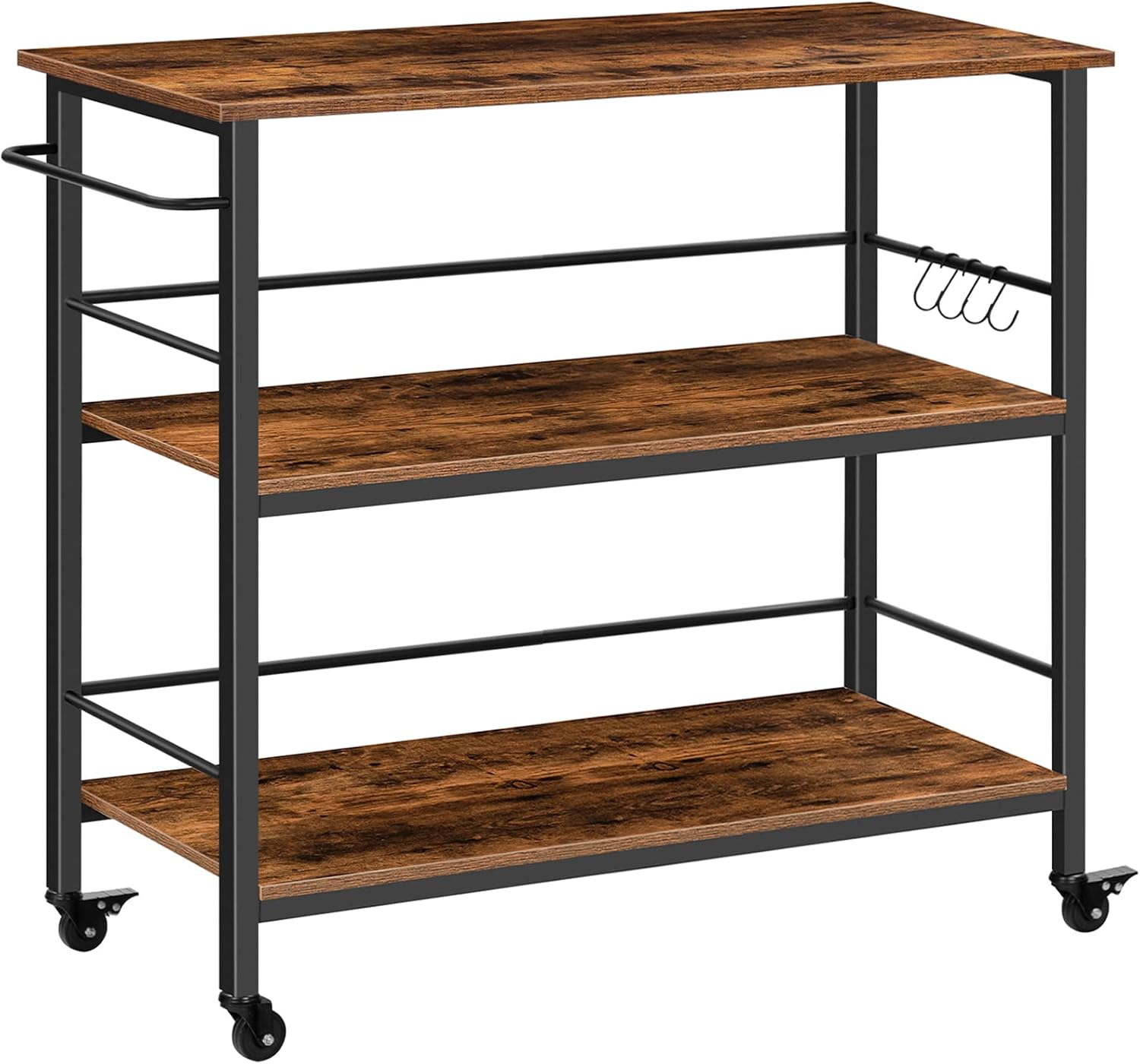 Food Storage Table - 3단 산업용 주방 아일랜드(수납 선반 포함),