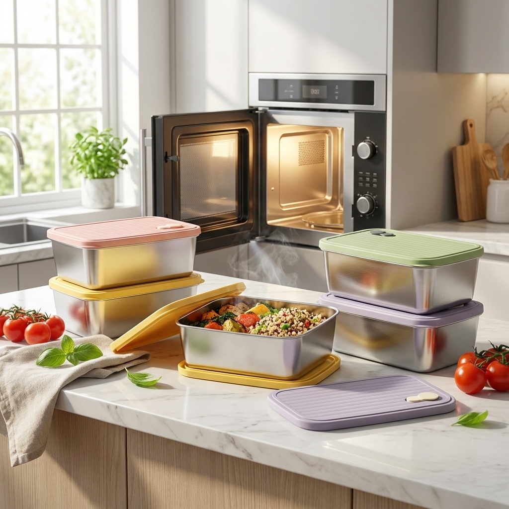 Food Storage Box Large - 대용량 뚜껑있는 식품 보관용기 재사용 가능