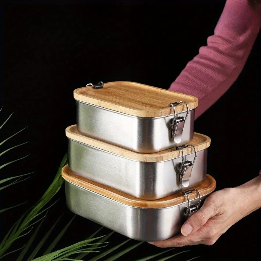 Food Storage Ideas - 새로운 304 스테인리스 스틸 대나무 뚜껑