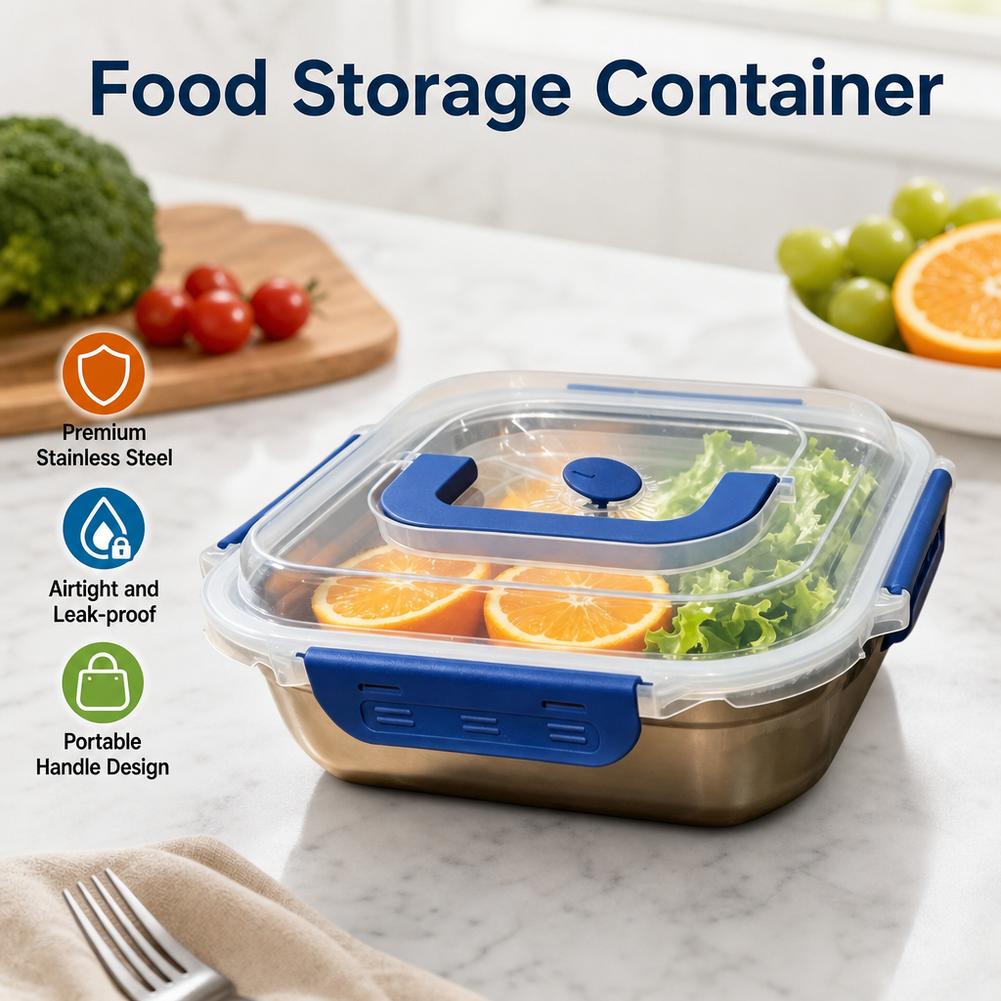 Food Storage Not Plastic - 304 스테인리스 스틸 식품 보관 용기,