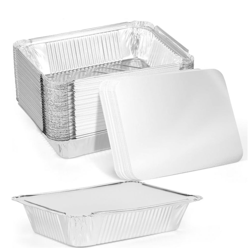 Food Storage Table - 10PCS 뚜껑이있는 새로운 알루미늄 호일 트레이