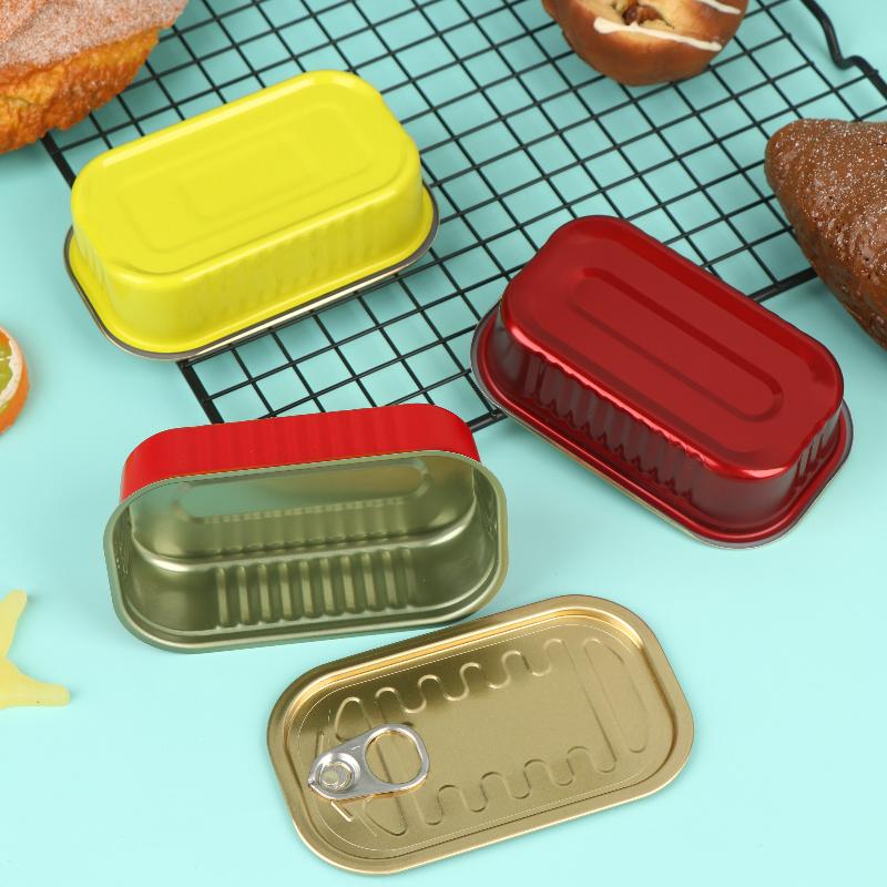 Food Storage Boxes With Lids - 2Pcs 직사각형 미니 밀봉 금속 주석