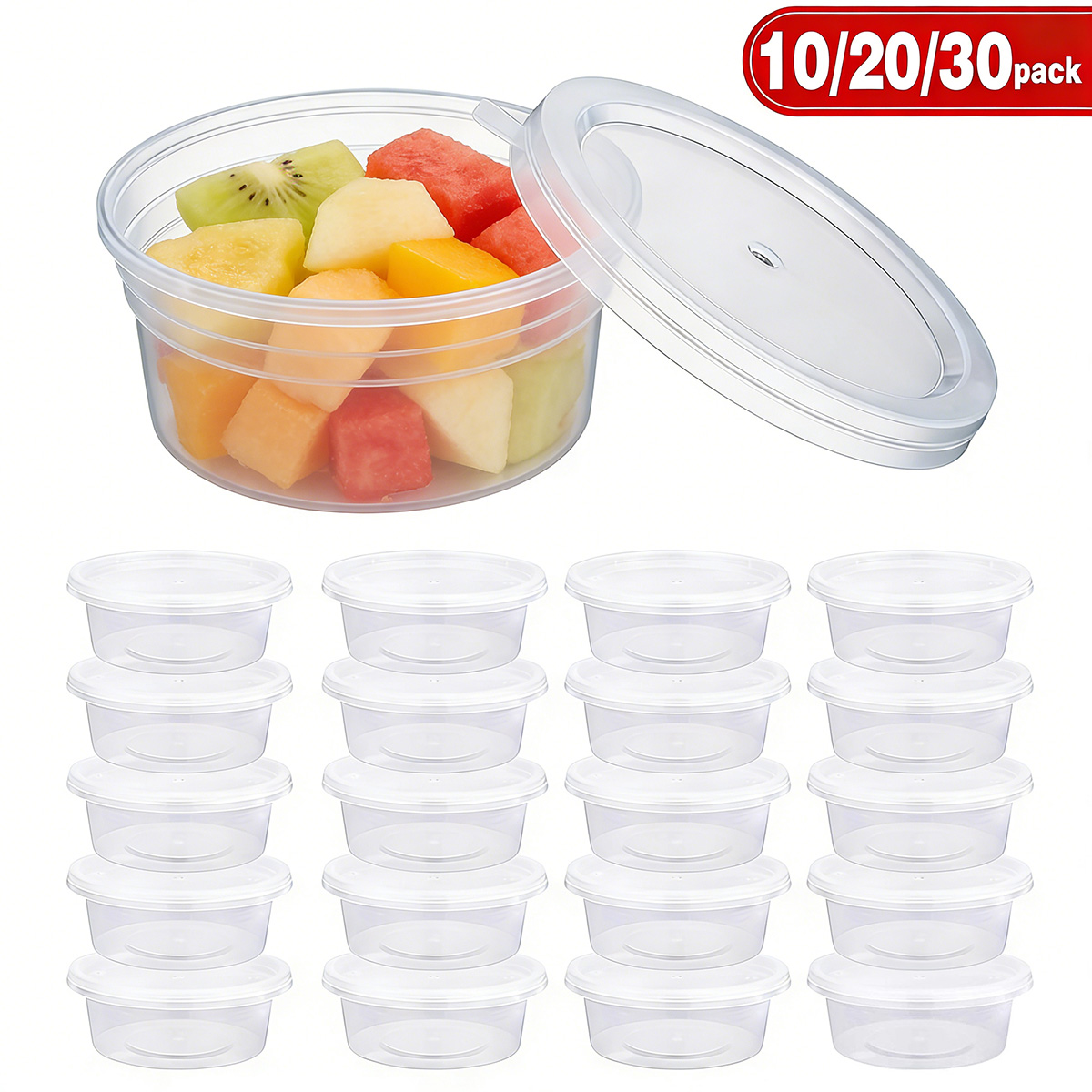 Food Storage Ideas - 10/20/40팩 작은 슬라임 용기(뚜껑 포함), 조미료