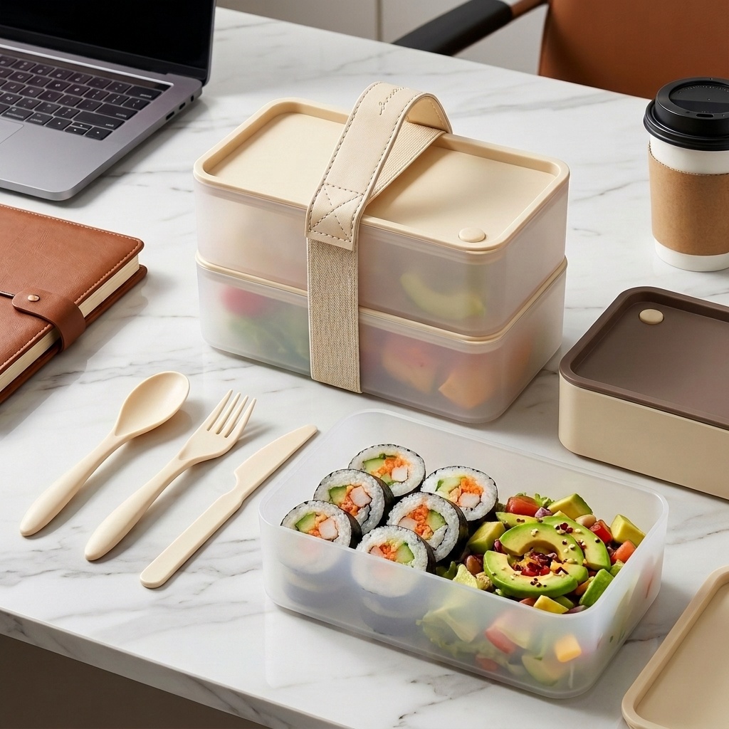 Food Storage Box Large - 휴대용 플라스틱 식품 용기 재사용 가능한