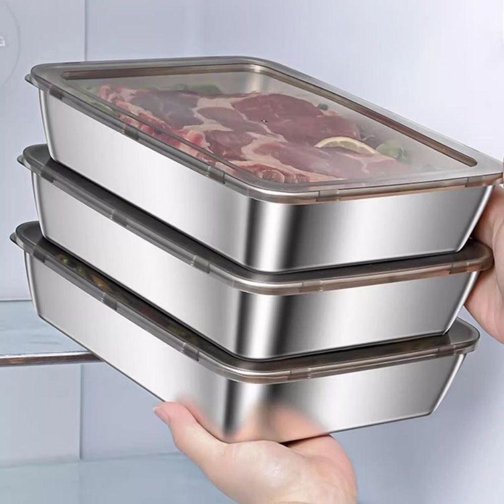 Food Storage Ideas - 식품 등급 스테인리스 스틸 서빙 트레이(뚜껑