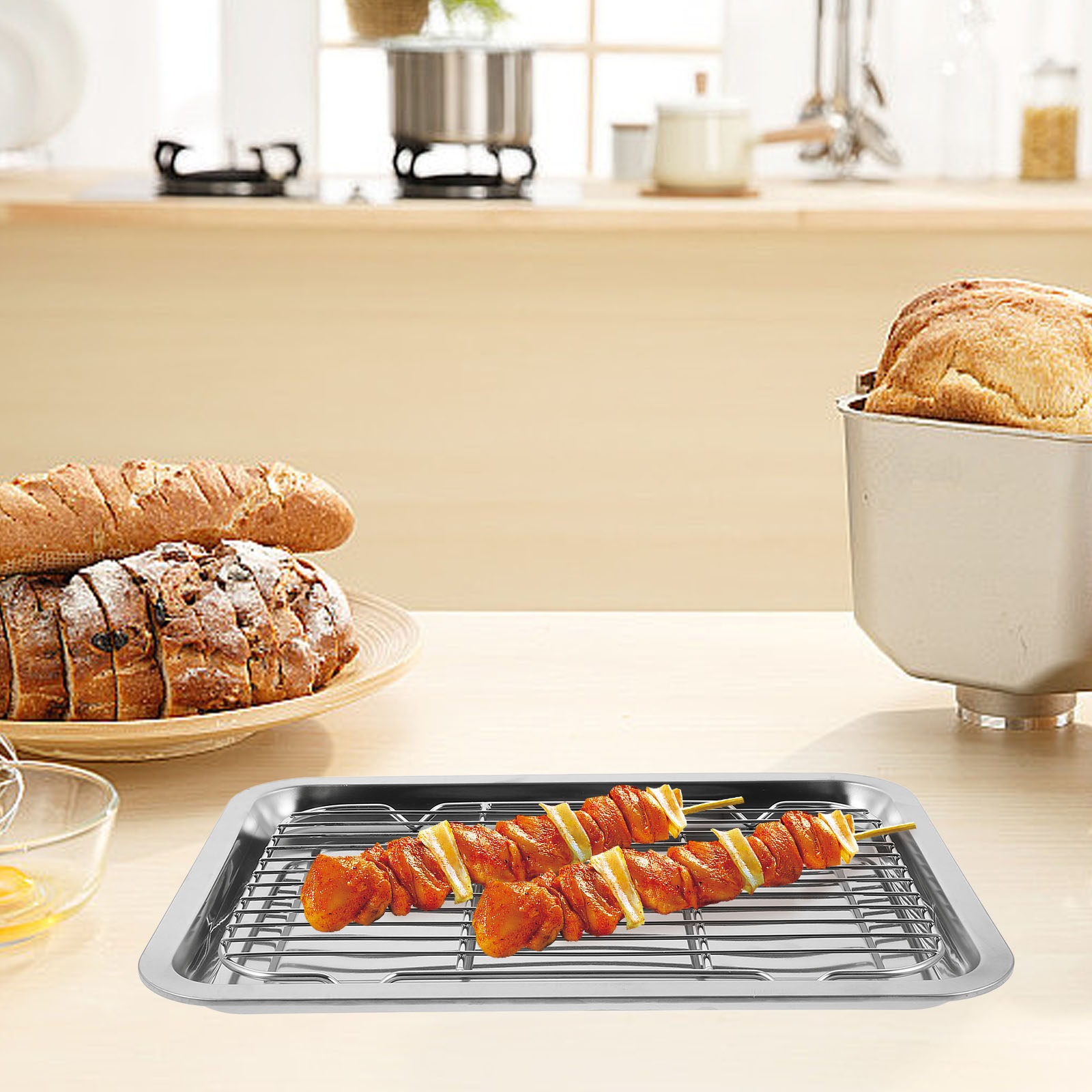 Food Storage Rack - 1세트 스테인리스 스틸 와이어 베이킹 랙
