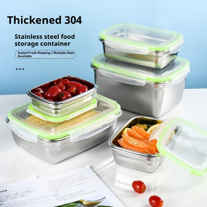 Food Storage Stackable Containers - 304 스테인리스 스틸 도시락 세트, 실리콘