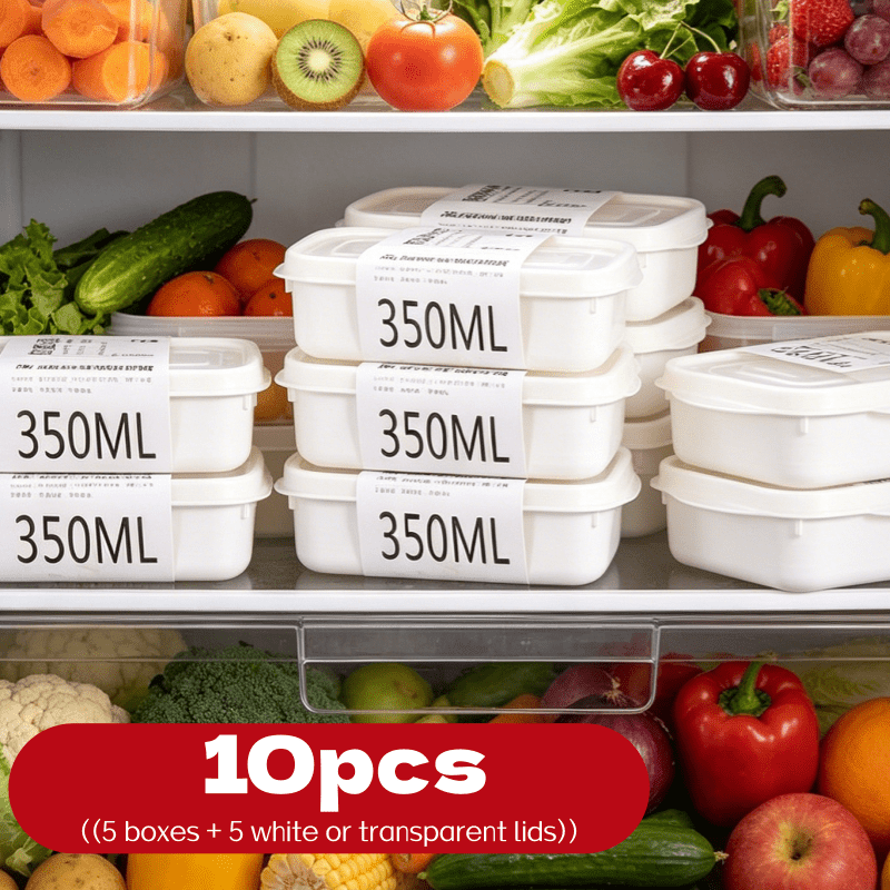 Food Storage Stackable Containers - 10개 재사용 가능 적층형 식품 보관