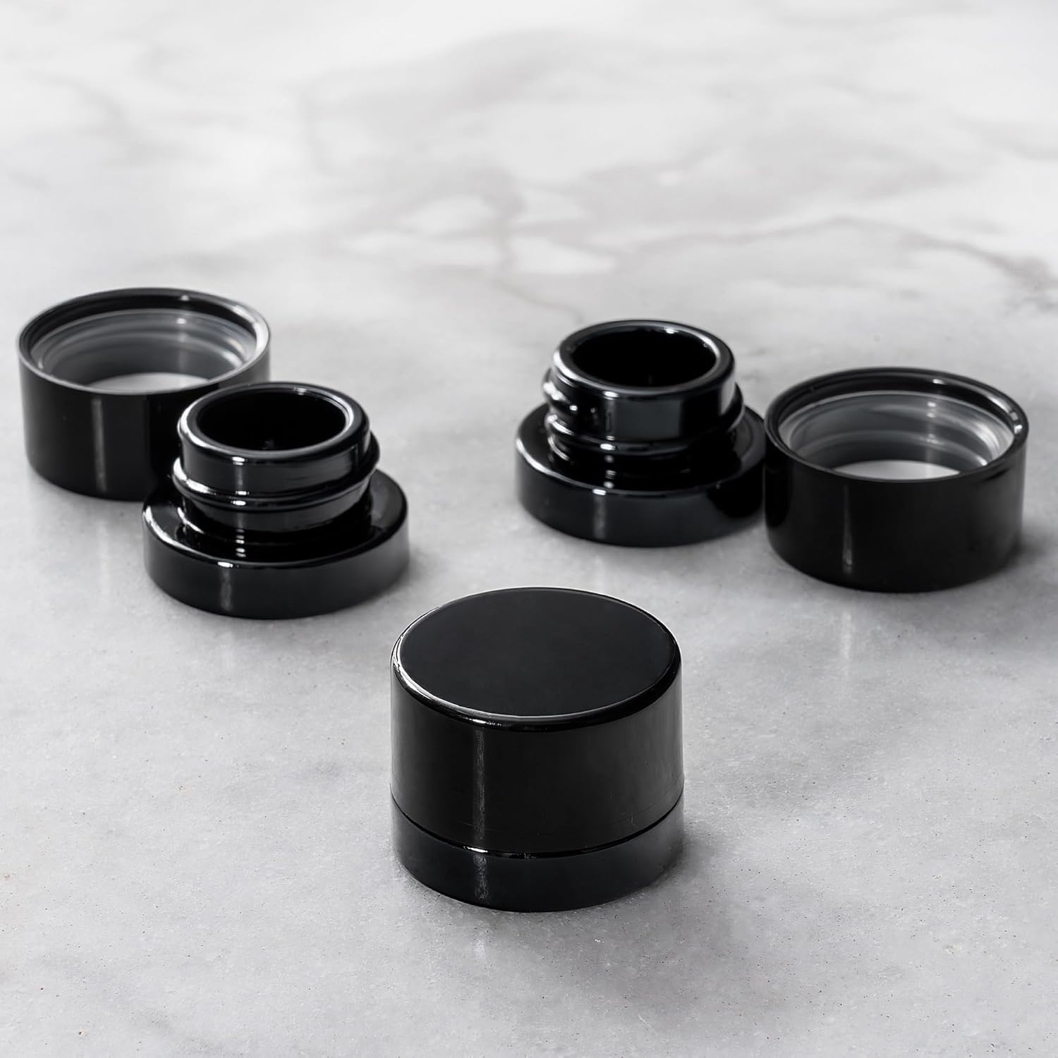 Glass Meal Prep Container - 5ml 두꺼운 검은색 유리병, 어린이 보호