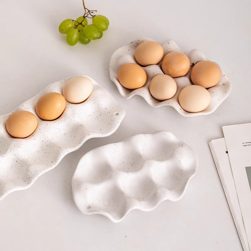 Egg Storage Holder - 심플한 세라믹 계란 보관함, 주방용, 가정용