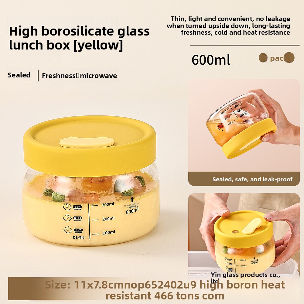 Glass Meal Prep Container - 유리 식품 보관 용기 밀폐 누출