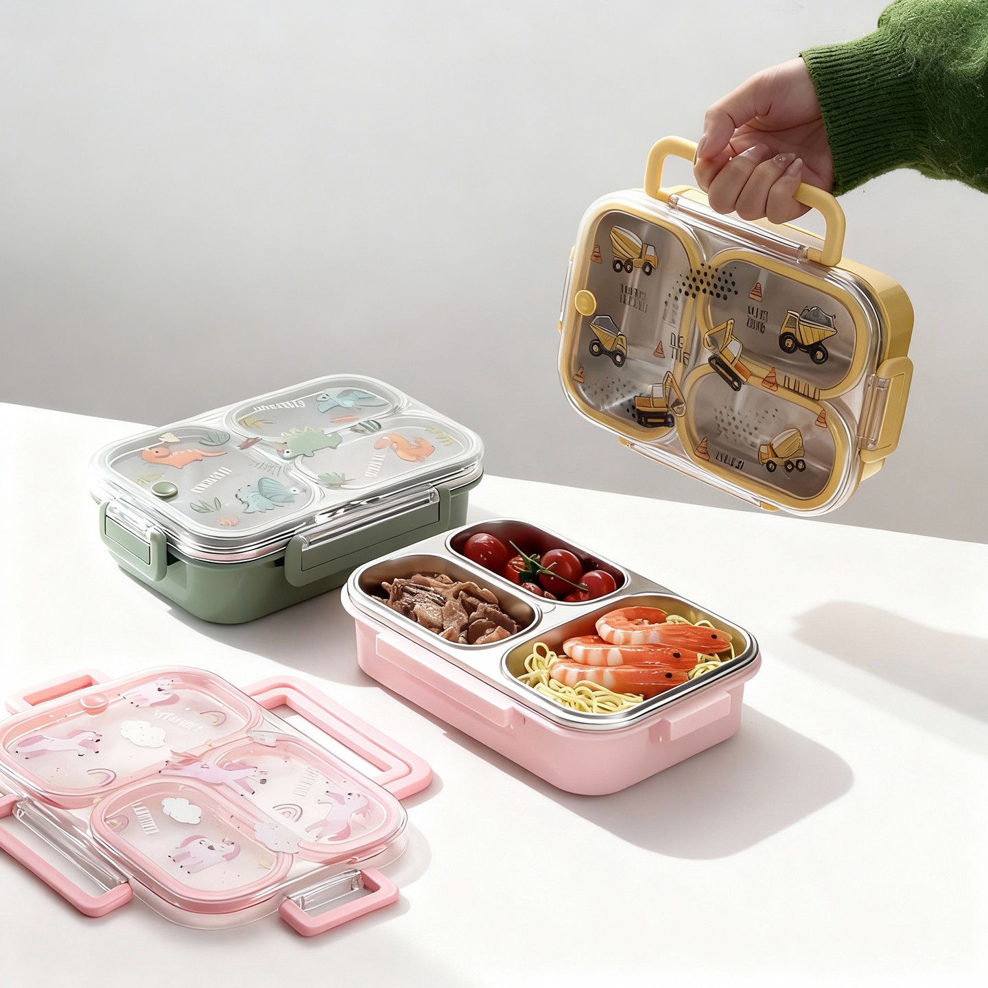 Food Storage Box Large - 대용량 만화 캐릭터 어린이 도시락 가방