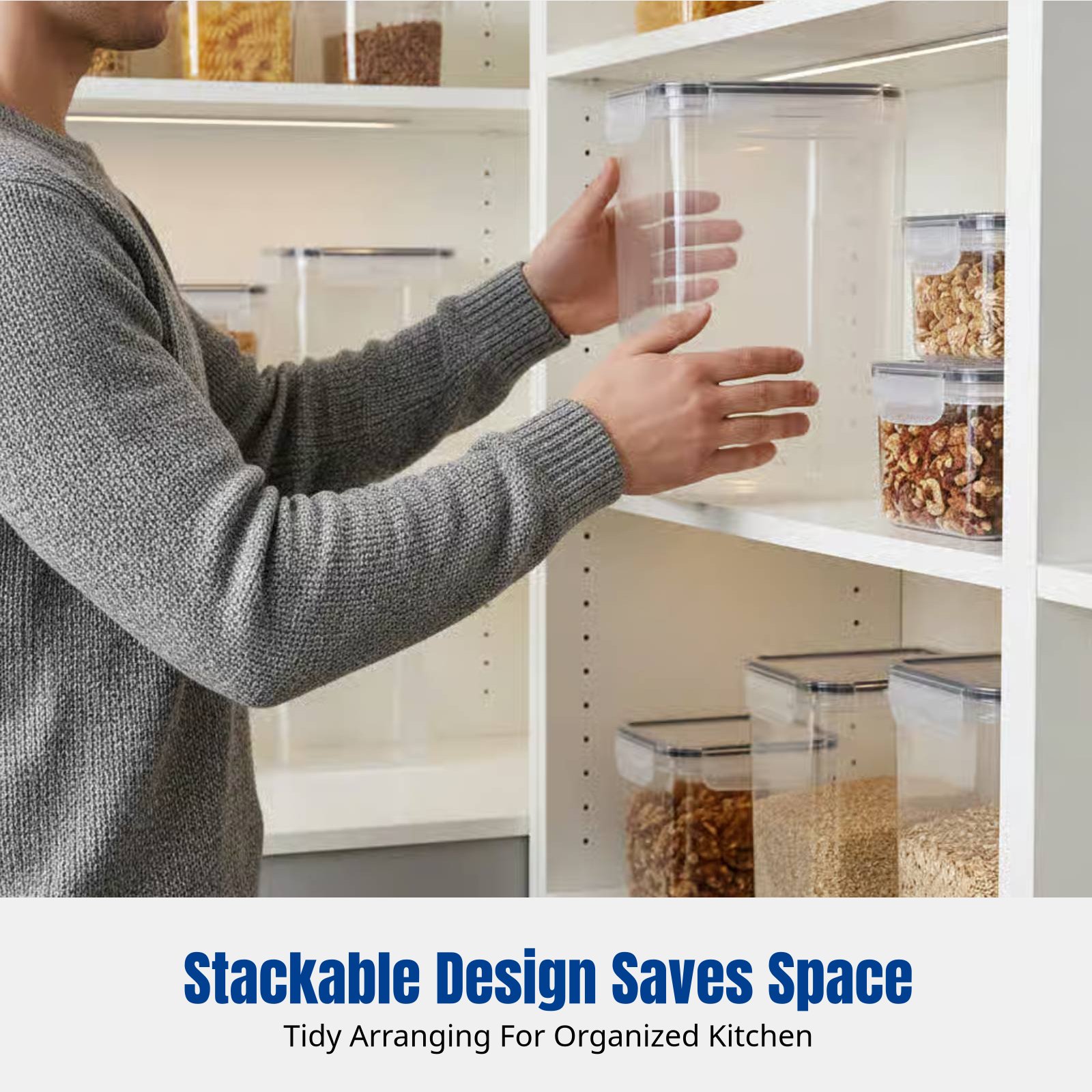 밀폐 식품 보관 용기 세트, 대용량, 투명, 쌓을 수  - Food Storage Stackable Containers 리뷰 및 가격