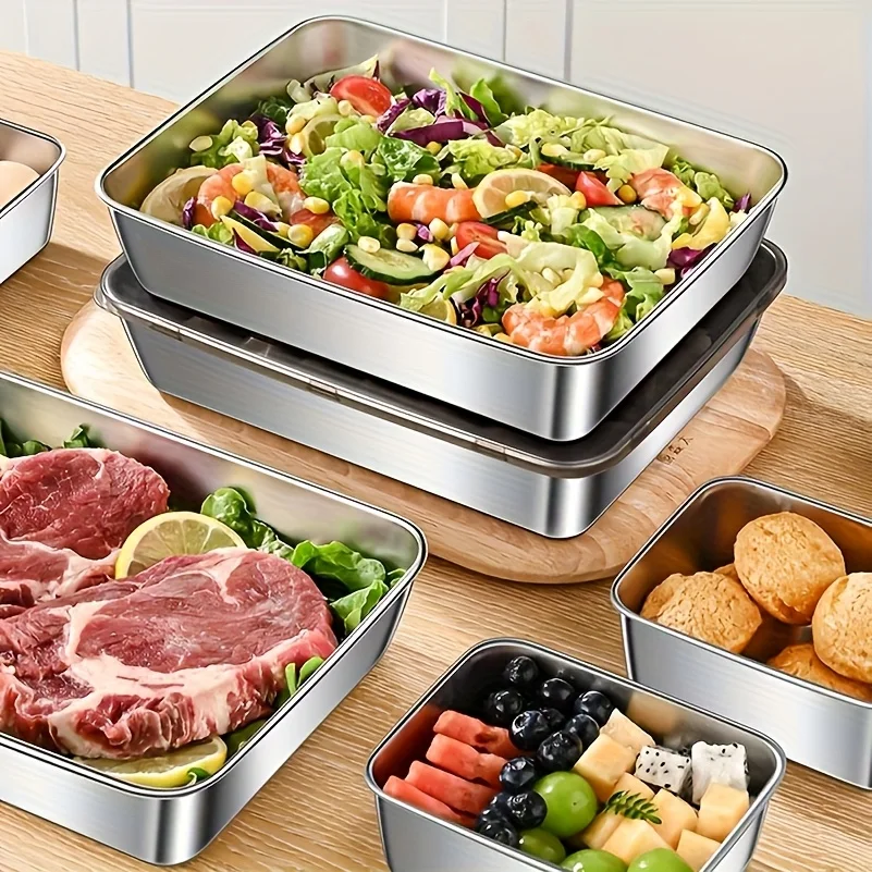 5종 스테인리스 스틸 식품 보관 세트 - 새지 않는 뚜 - Food Storage Boxes With Lids 리뷰 및 가격