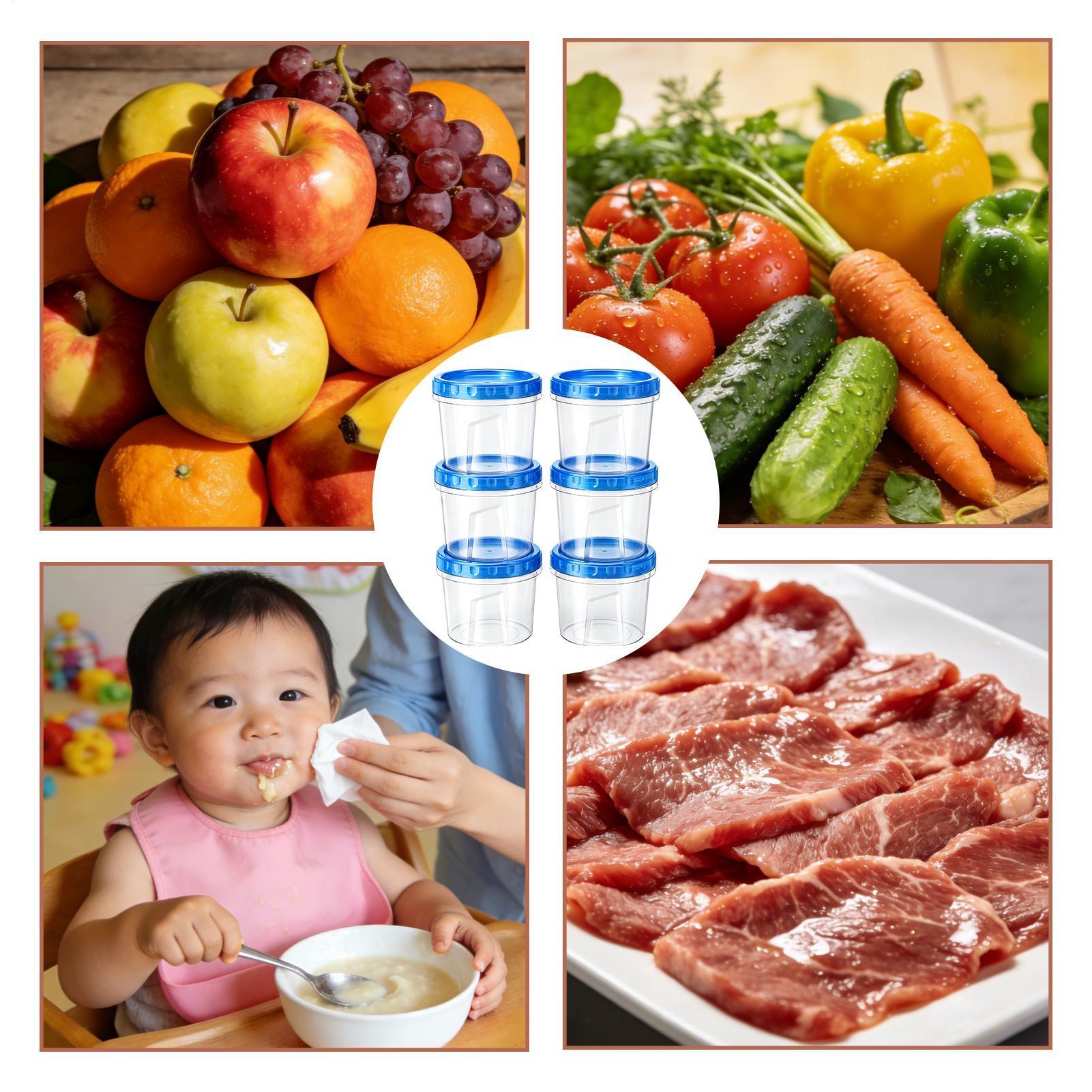 식품 보관용 냉동고 용기 6개 16온스 누출 방지 쌓을 - Food Storage Stackable Containers 리뷰 및 가격