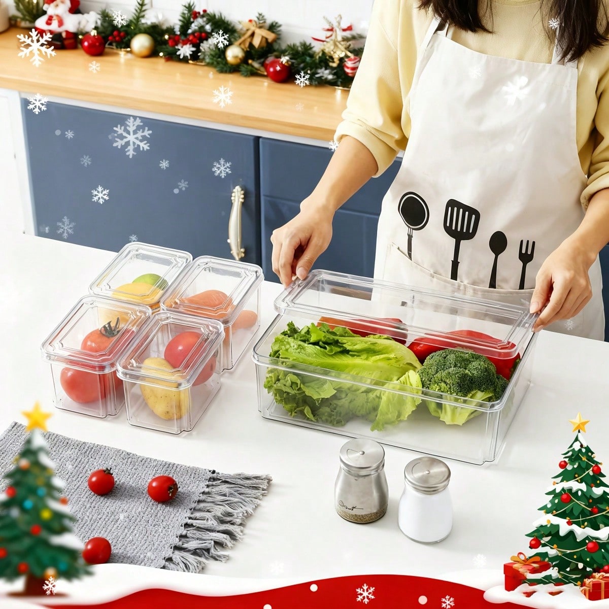 7/14팩 적층형 냉장고 정리함(뚜껑 포함), 과일,  - Food Storage Stackable Containers 리뷰 및 가격