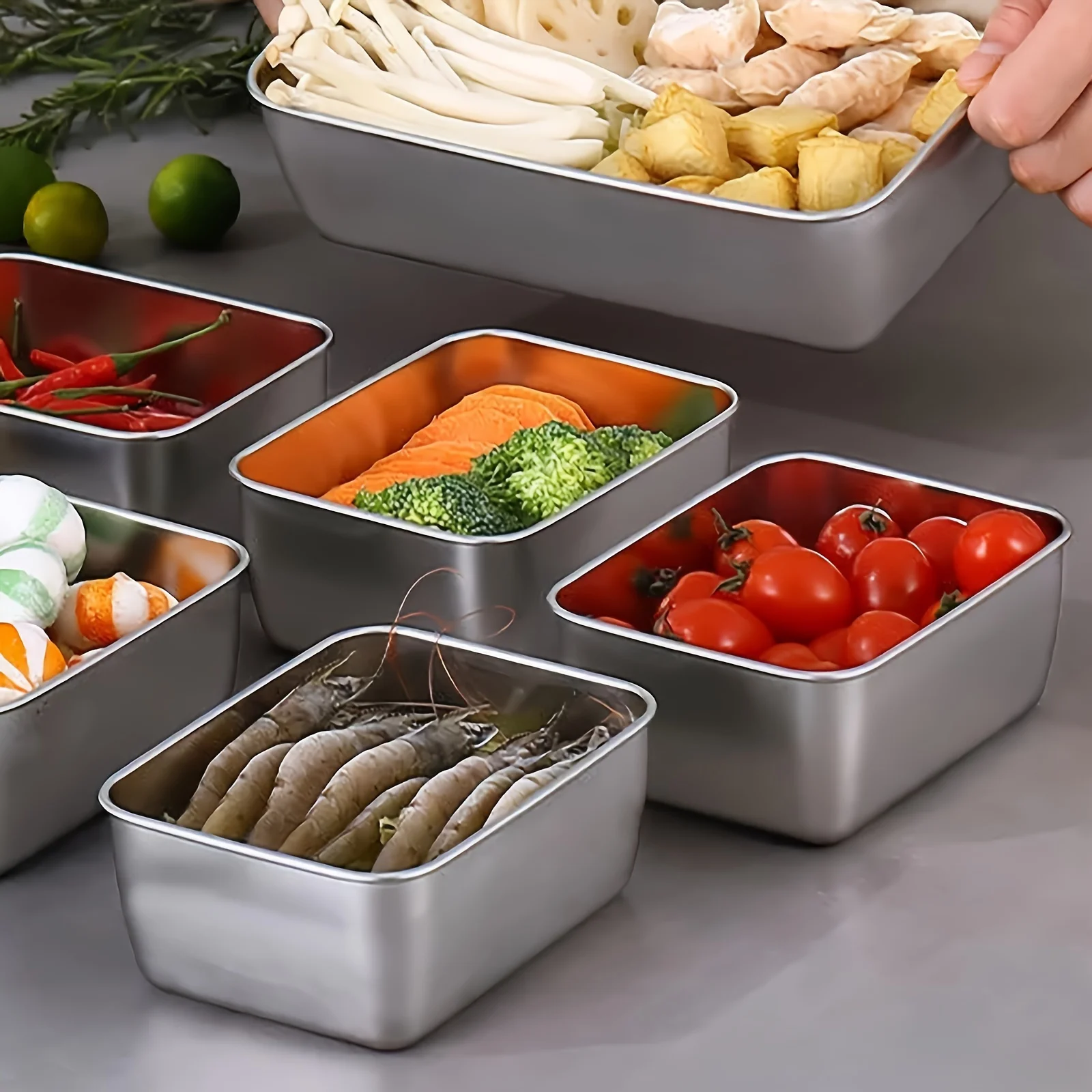 스테인리스 스틸 식품 보관 용기 세트 (뚜껑 포함) - - Food Storage Stackable Containers 리뷰 및 가격