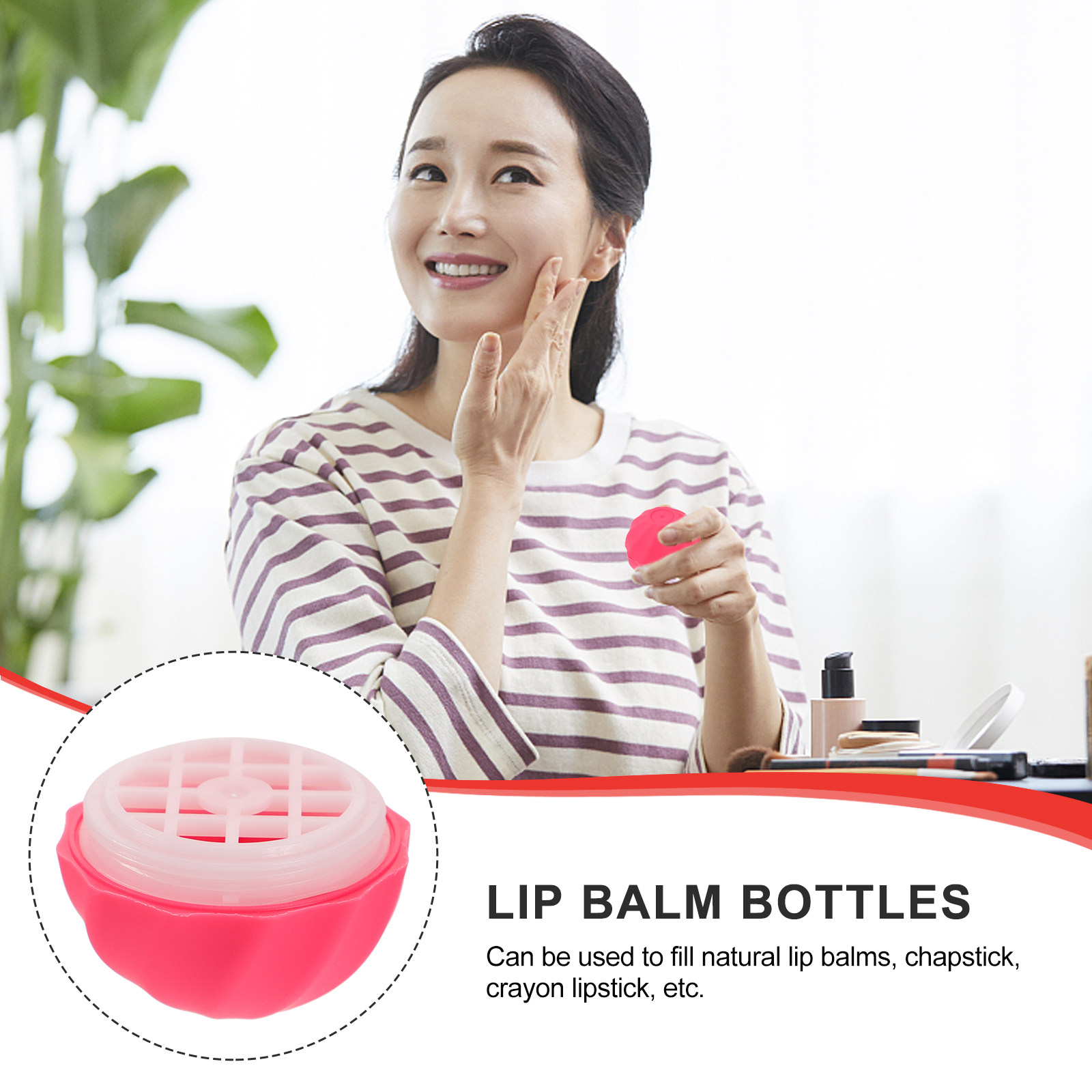 10Pcs 립밤 구형 컨테이너 리필 가능 플라스틱 계란 - Egg Storage Holder 리뷰 및 가격