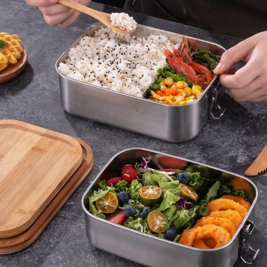 새로운 304 스테인리스 스틸 대나무 뚜껑 도시락, 일 - Food Storage Ideas 리뷰 및 가격