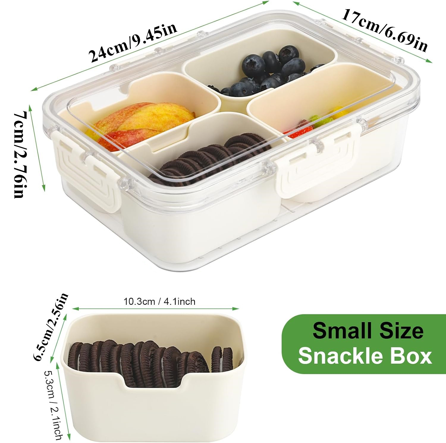 휴대용 식품 보관함, 스낵 보관함, 뚜껑이 있는 4칸, - Food Storage Ideas 리뷰 및 가격