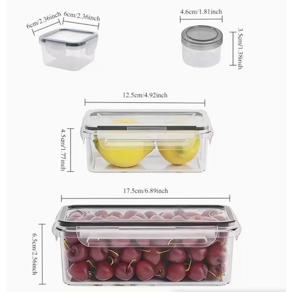 4개의 투명 식품 보관 용기(스냅 뚜껑 포함), 과일, - Food Storage Boxes With Lids 리뷰 및 가격