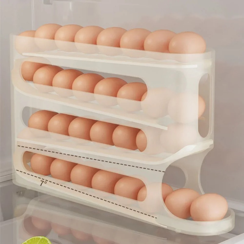 4단 자동 회전 계란 홀더 랙 - 주방 냉장고 계란 보 - Egg Storage Holder 리뷰 및 가격