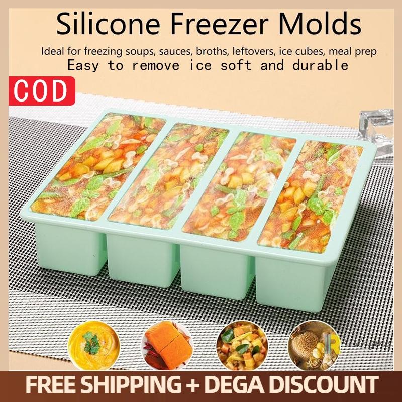 특대형 실리콘 음식 트레이(뚜껑 포함), 4구 대형 몰 - Food Storage Box Large 리뷰 및 가격