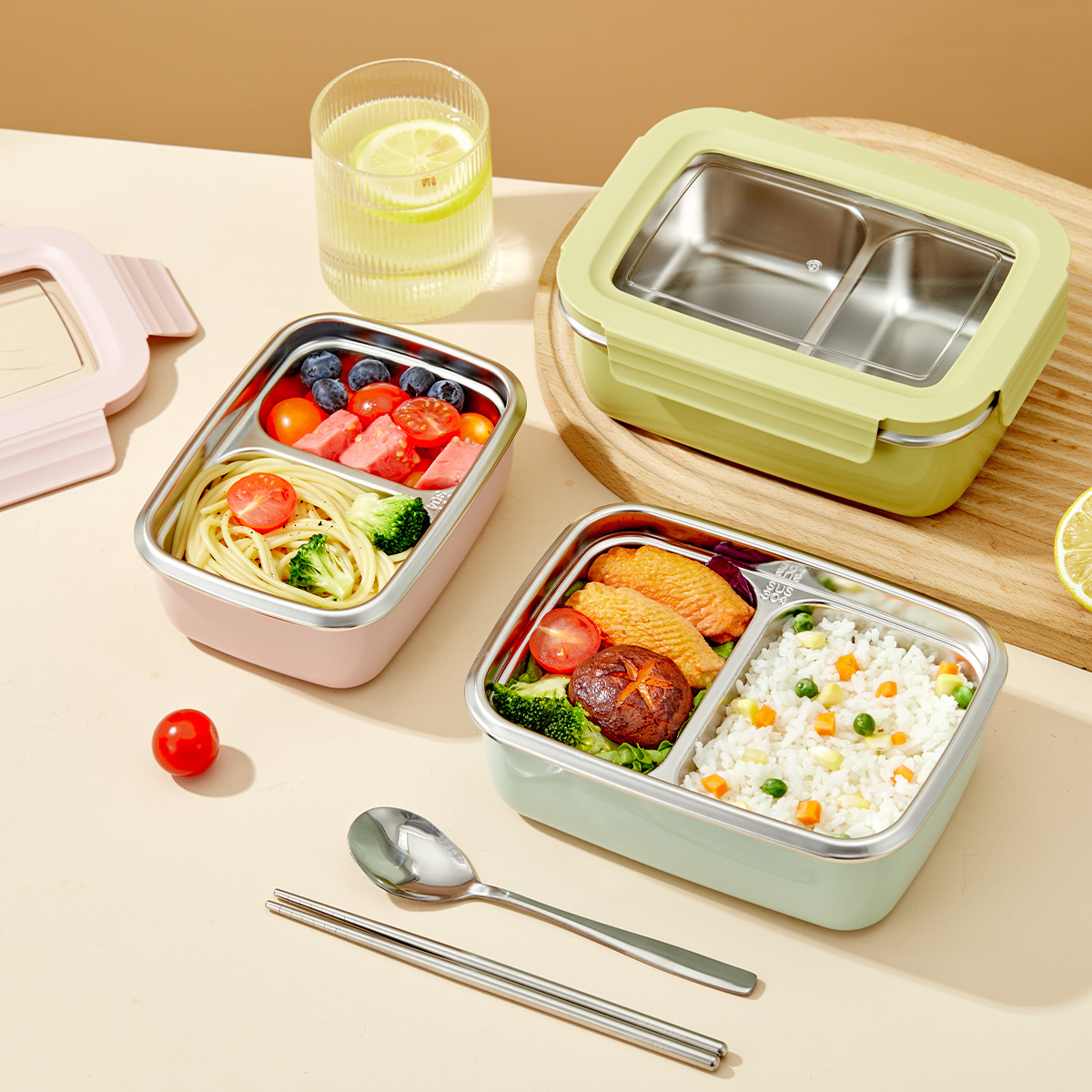 전자레인지용 304 스테인리스 스틸 칸막이 도시락, 쌓 - Food Storage Safe 리뷰 및 가격