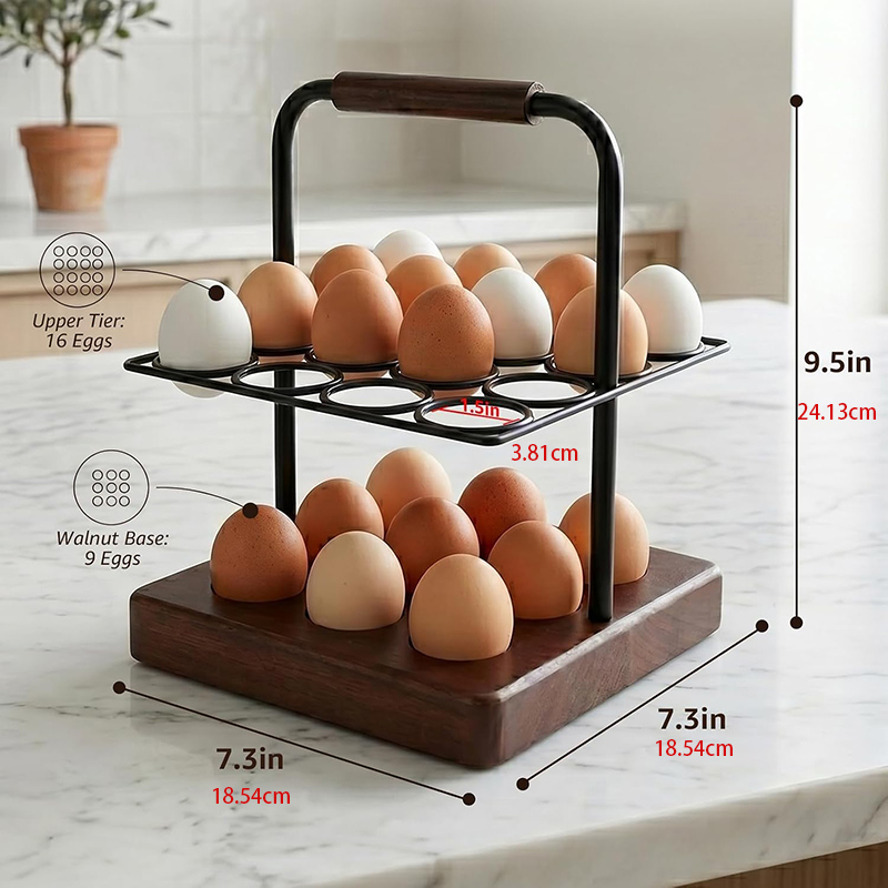 팜하우스 스타일 계란 홀더, 2단 계란 정리대, 나무  - Egg Storage Holder 리뷰 및 가격