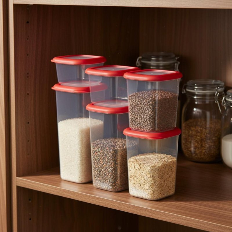 6개의 밀폐 식품 보관 용기 세트, 투명 디자인 플라스 - Food Storage Stackable Containers 리뷰 및 가격