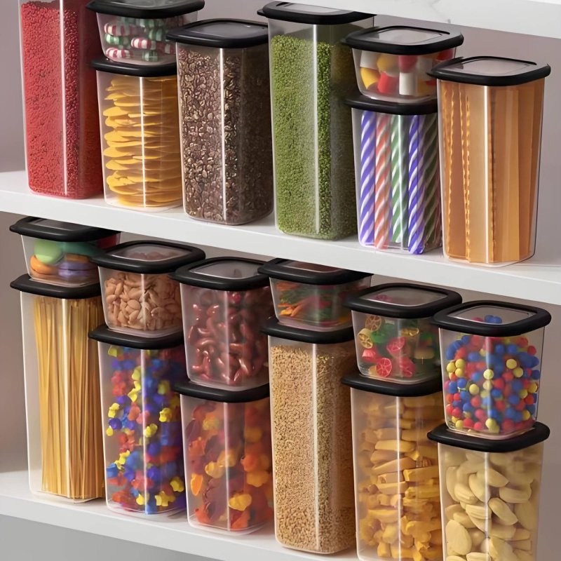 6개의 밀폐 식품 보관 용기 세트, 투명 디자인 플라스 - Food Storage Stackable Containers 리뷰 및 가격