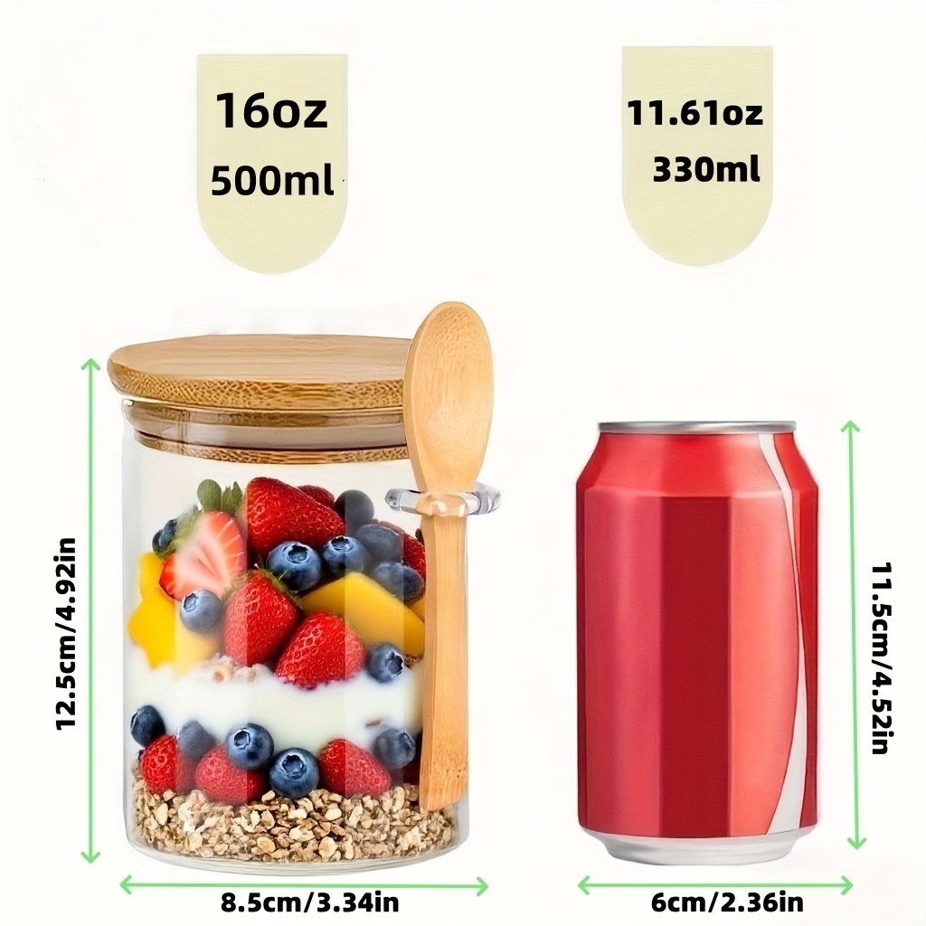 1/2/4/8개입 오트밀 유리컵 세트, 뚜껑과 스푼 포 - Glass Meal Prep Container 리뷰 및 가격