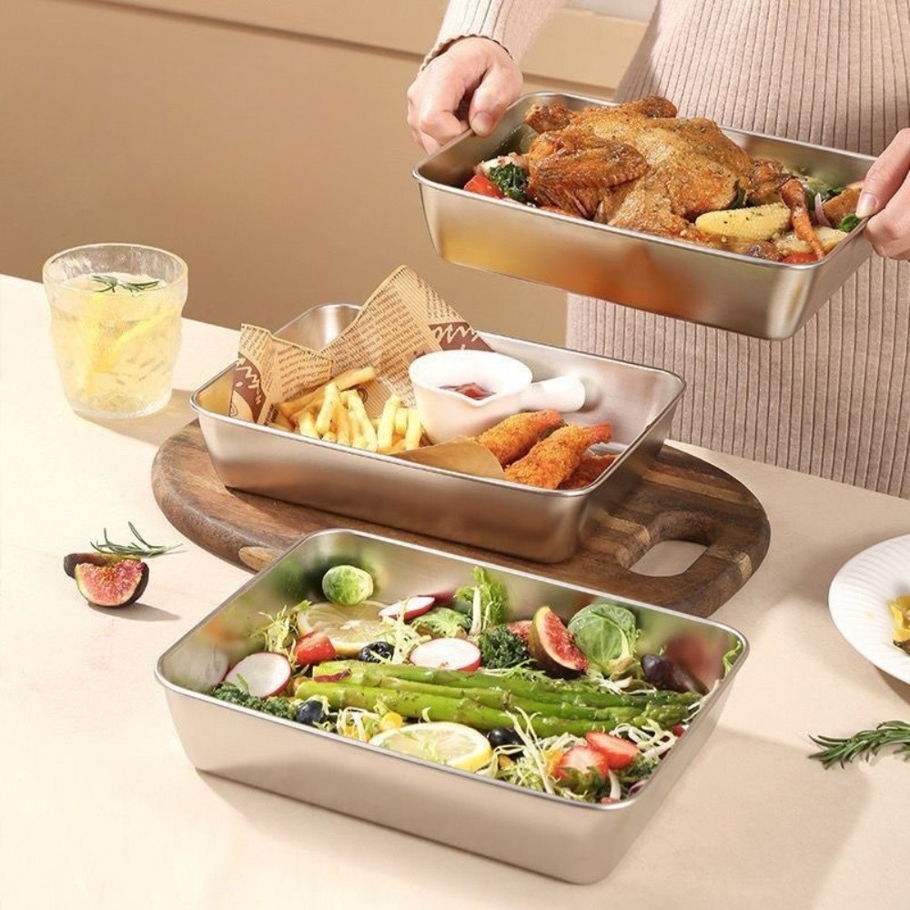 식품 등급 스테인리스 스틸 서빙 트레이(뚜껑 포함),  - Food Storage Ideas 리뷰 및 가격