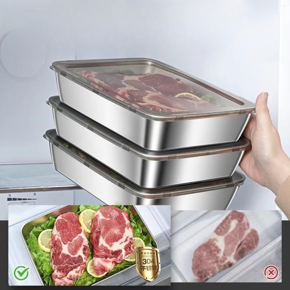 식품 등급 스테인리스 스틸 서빙 트레이(뚜껑 포함),  - Food Storage Ideas 리뷰 및 가격