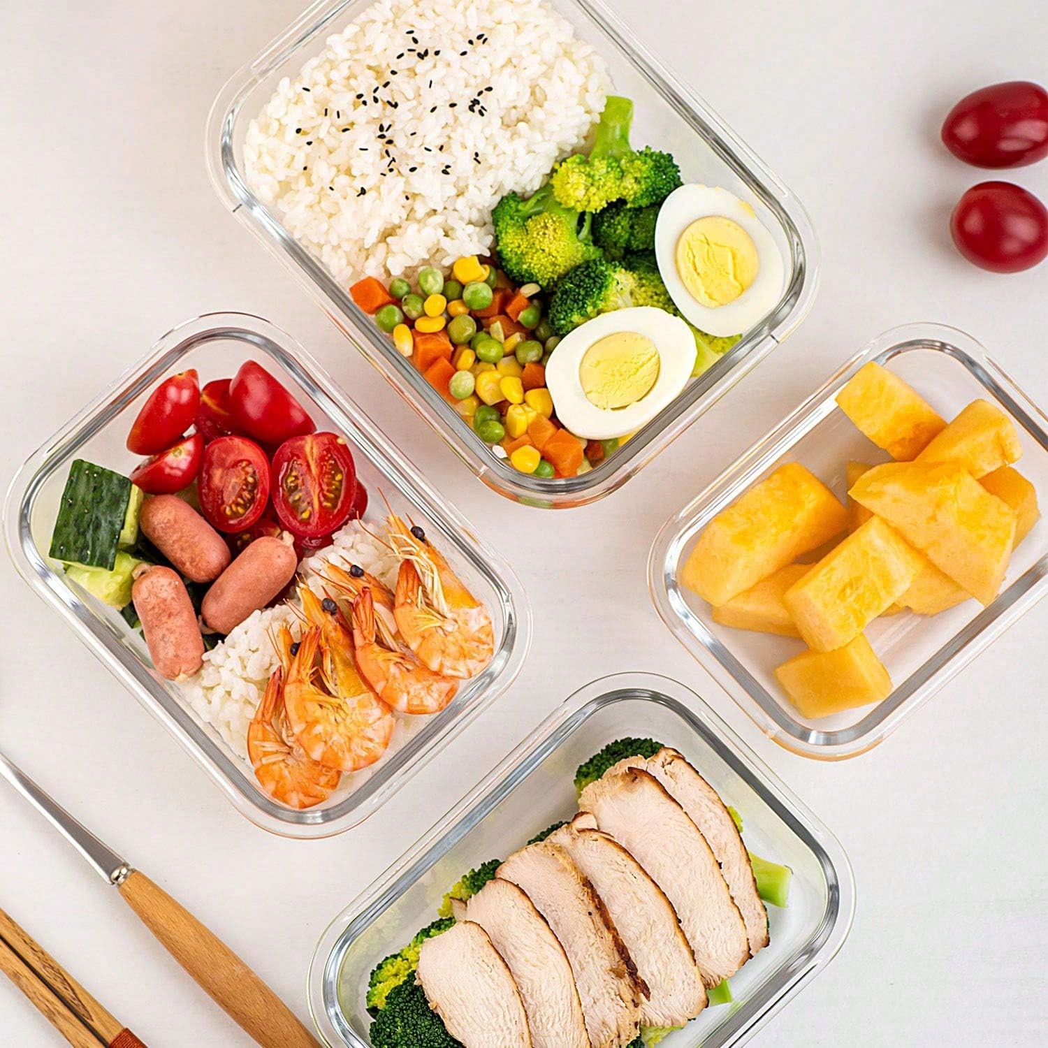 10팩 유리 밀프렙 용기, 뚜껑이 있는 밀폐형 식품 보 - Food Storage Boxes With Lids 리뷰 및 가격