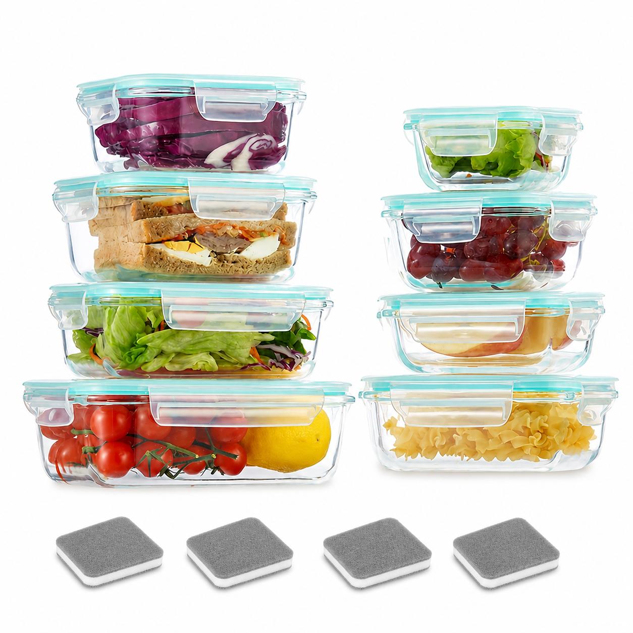16개 밀폐형 유리 식품 저장 용기, 도시락, 전자레인 - Glass Meal Prep Container 리뷰 및 가격