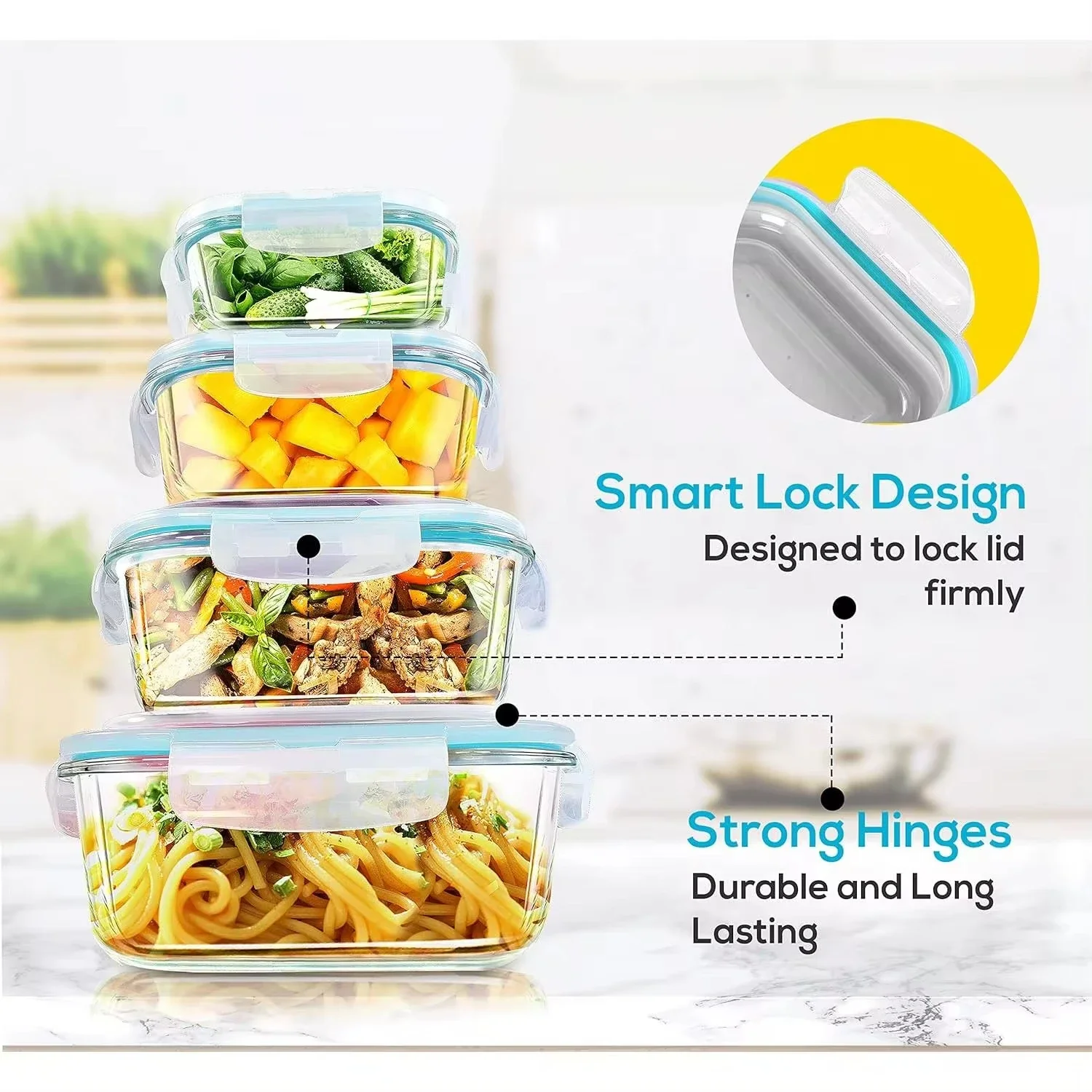 유리 도시락 식품 보관 용기, 식사 준비, 밀폐 도시락 - Glass Meal Prep Container 리뷰 및 가격