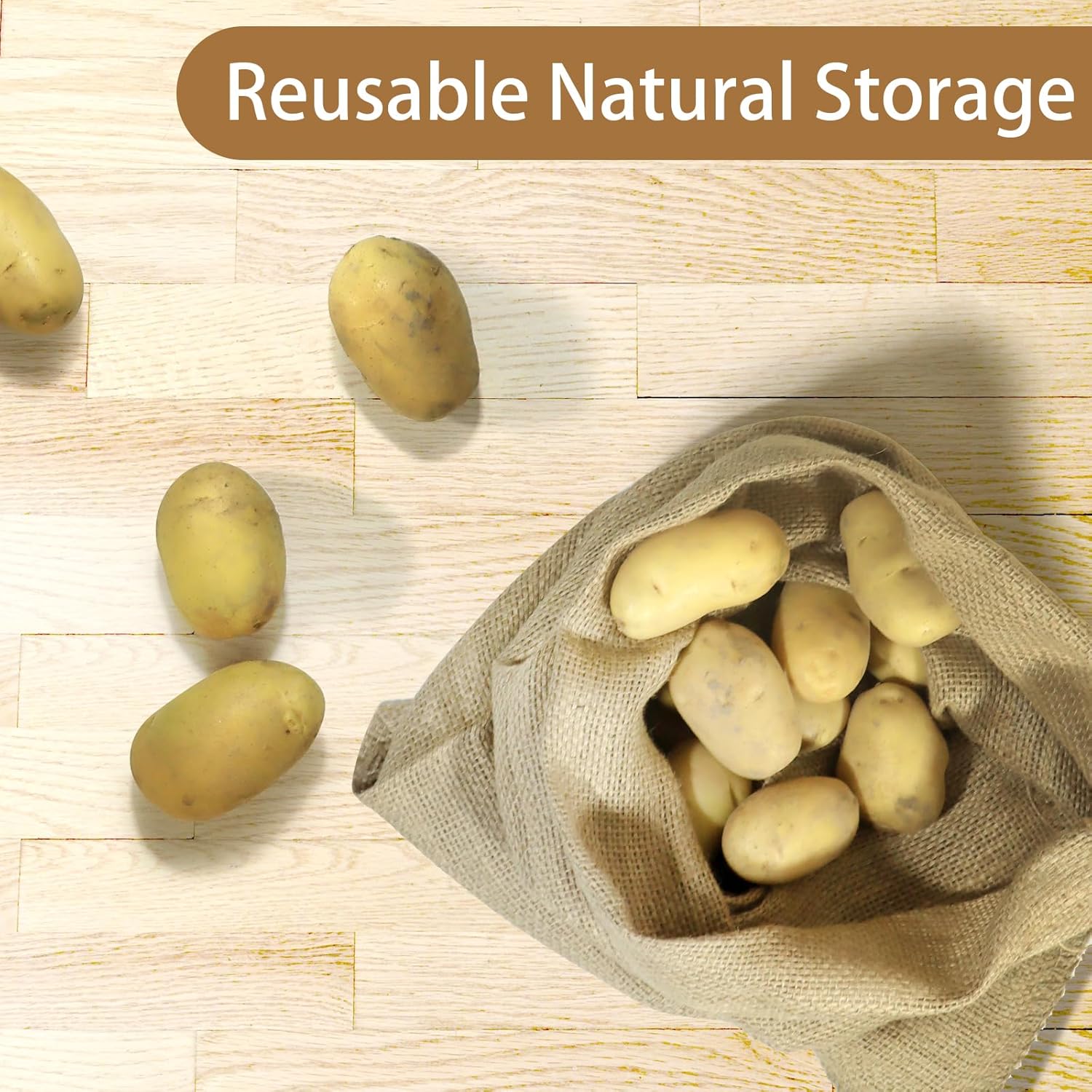재사용 가능한 천연 황마 감자 자루 삼베 가방, 뿌리  - Food Storage In Roots 리뷰 및 가격