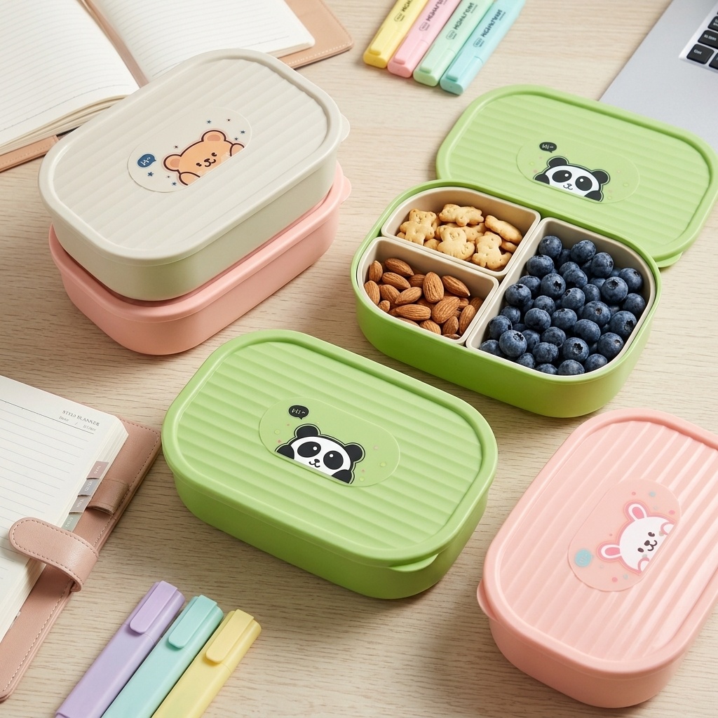 귀여운 플라스틱 분리형 도시락통 어린이 학생 휴대용 밀 - Food Storage Safe 리뷰 및 가격