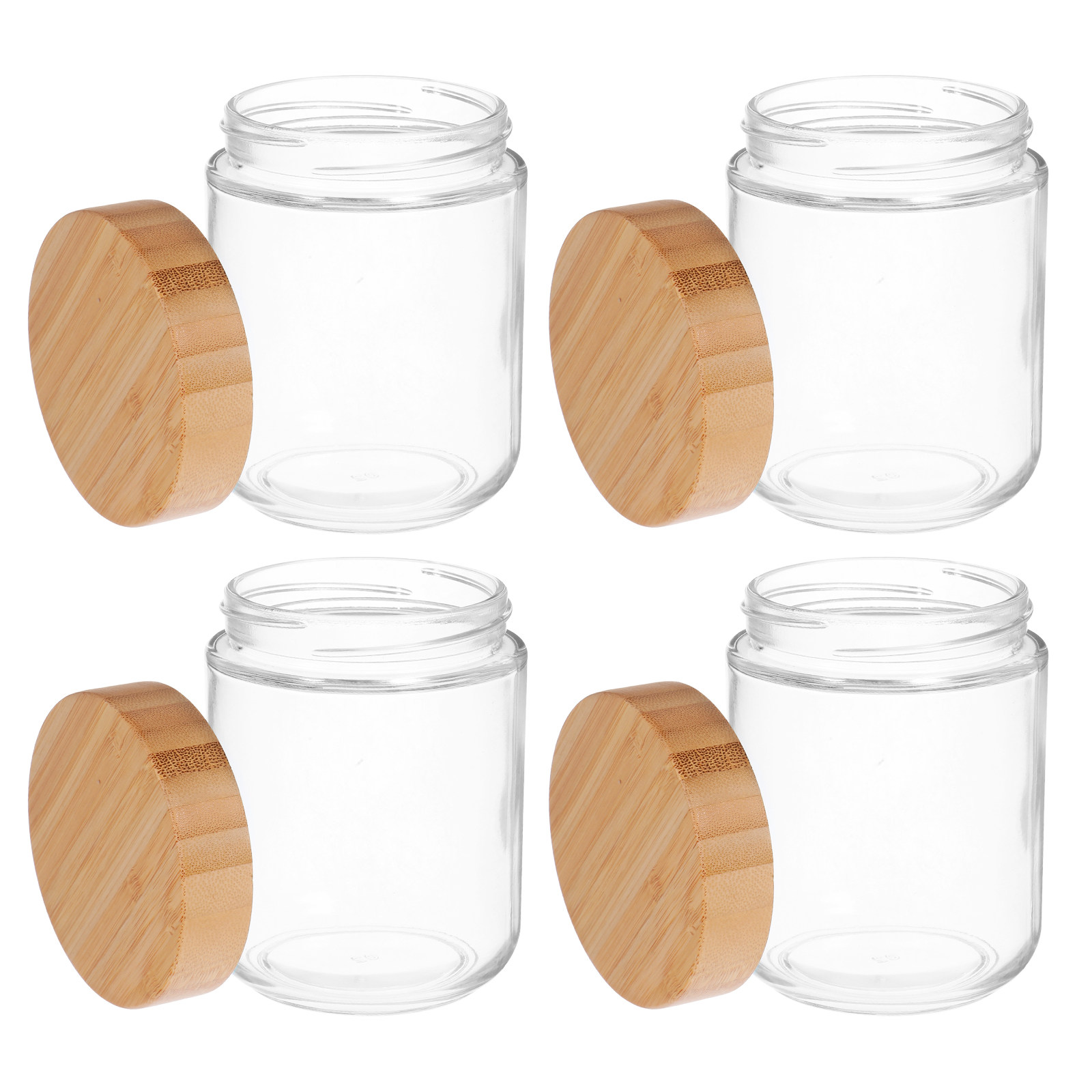 4개입 유리 주방 보관 용기, 대나무 뚜껑 밀폐 용기, - Food Storage Lid 리뷰 및 가격