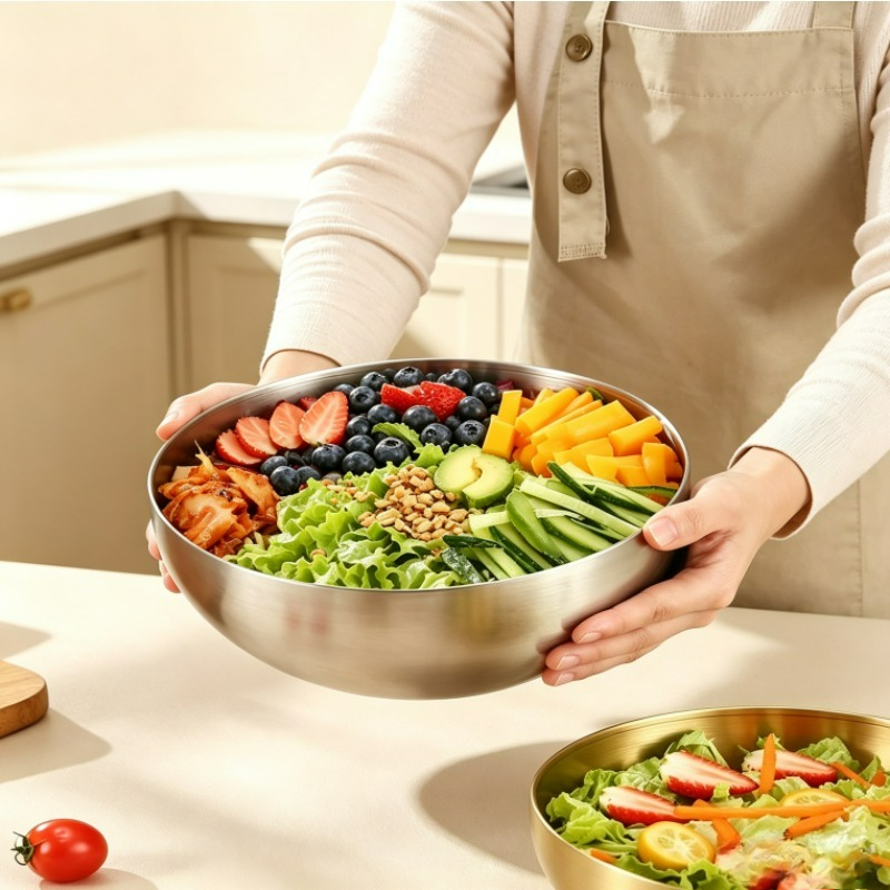 스테인리스 스틸 믹싱 볼, 금속 서빙 샐러드 볼, 베이 - Food Storage Eco Friendly 리뷰 및 가격
