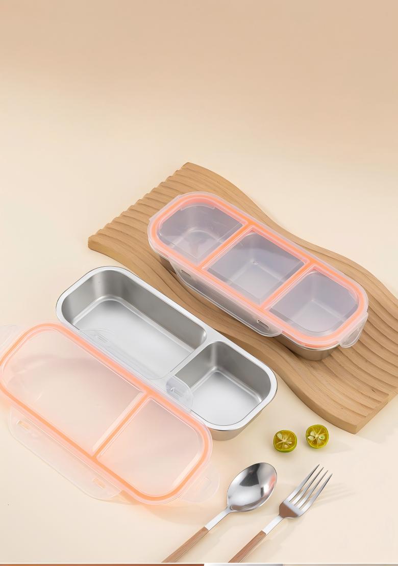 3칸 식품 보관 용기 런치 박스(뚜껑 포함), 칸막이형 - Food Storage Lunch Box 리뷰 및 가격