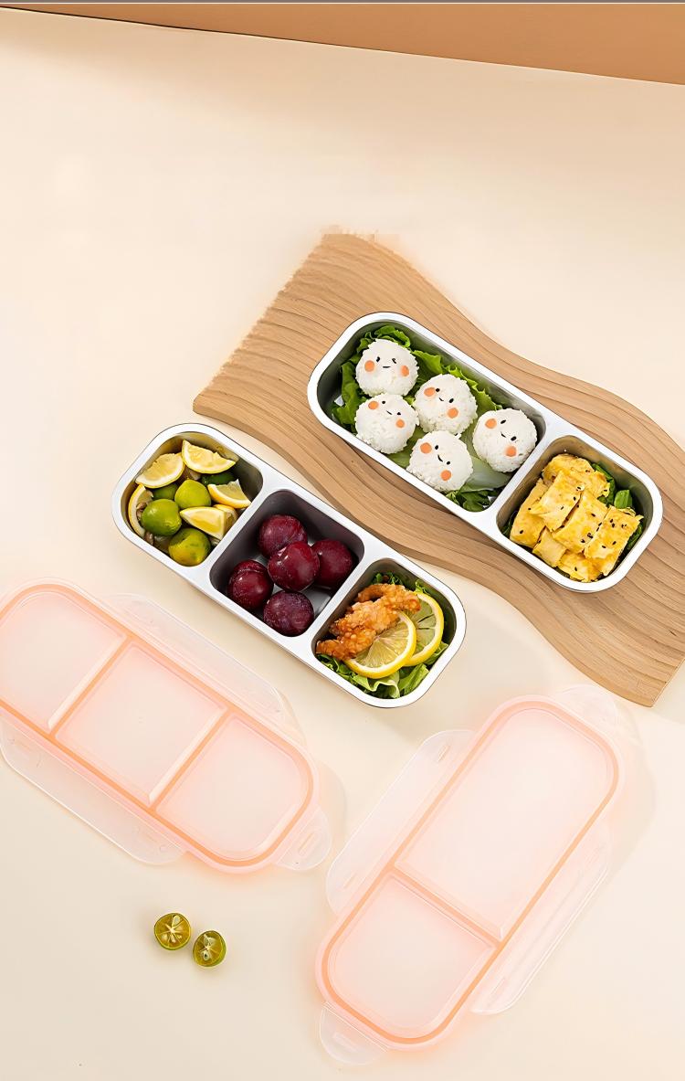 3칸 식품 보관 용기 런치 박스(뚜껑 포함), 칸막이형 - Food Storage Lunch Box 리뷰 및 가격