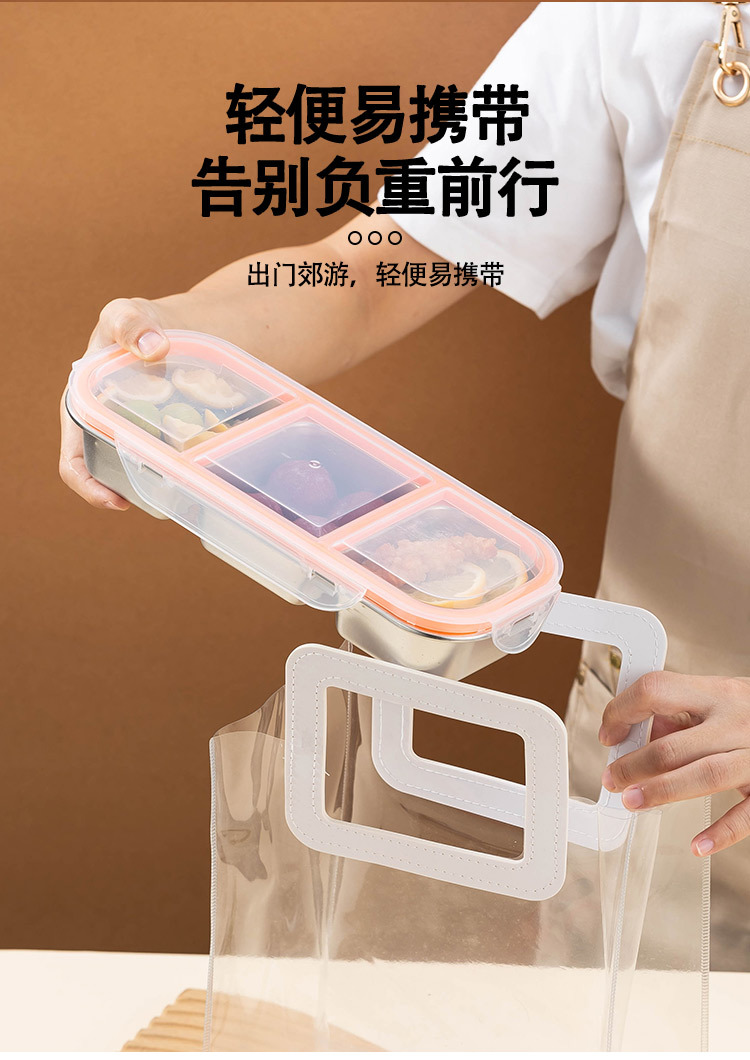 3칸 식품 보관 용기 런치 박스(뚜껑 포함), 칸막이형 - Food Storage Lunch Box 리뷰 및 가격