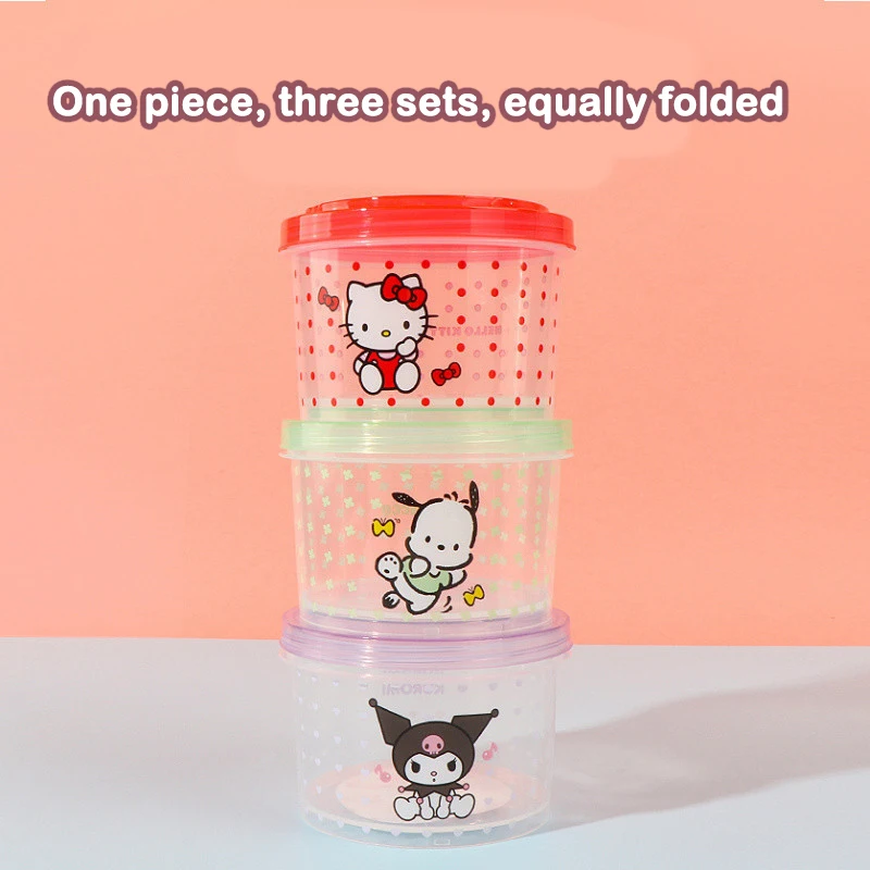 키티 도시락 세트 3종 귀여운 쌓을 수 있는 뚜껑있는  - Food Storage Stackable Containers 리뷰 및 가격