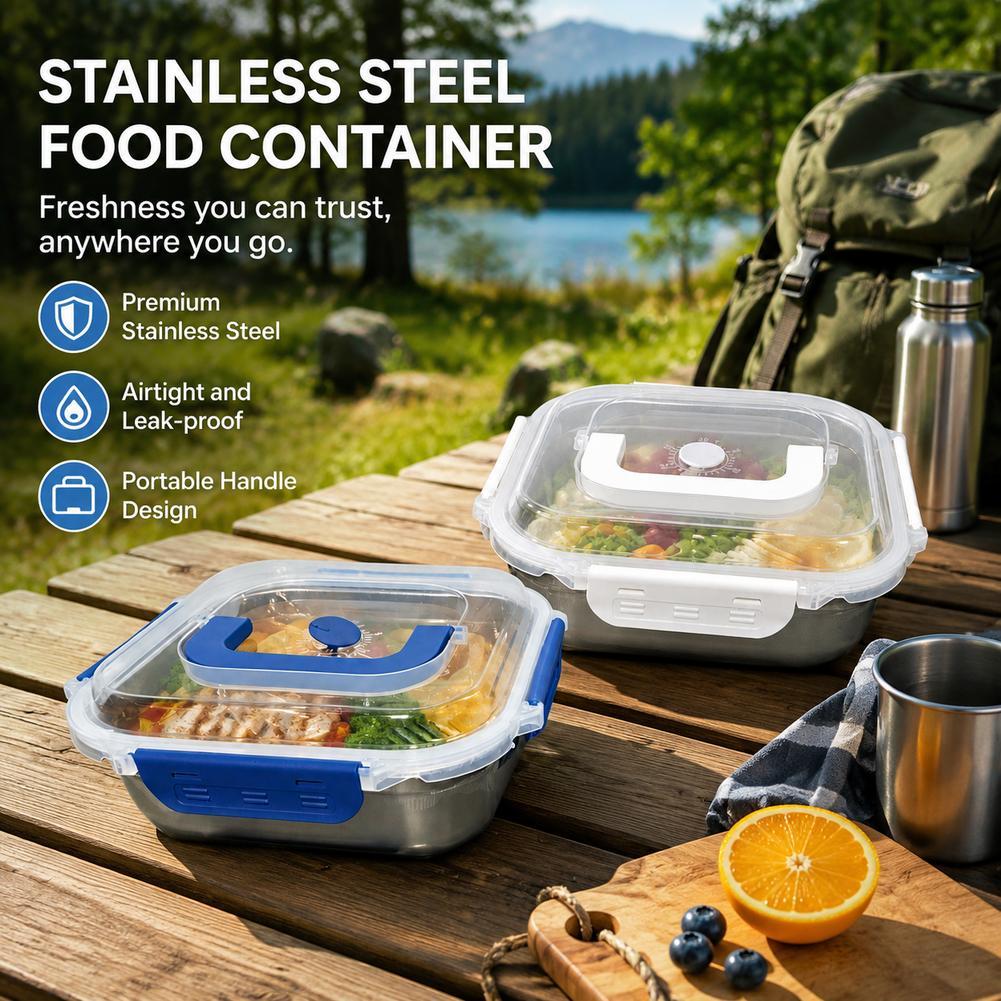 스테인리스 스틸 밀폐형 도시락통 휴대용 손잡이 뚜껑 포 - Food Storage Not Plastic 리뷰 및 가격